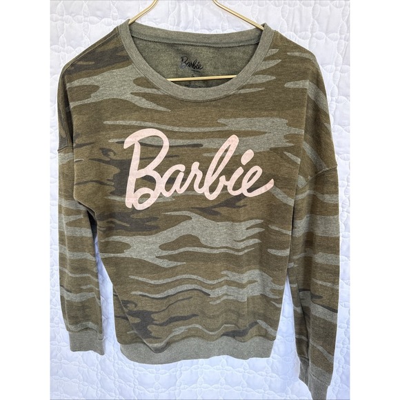 Baddie Barbie Camo Sweatshirt Size Small Lightweight - Picture 3 of 5
